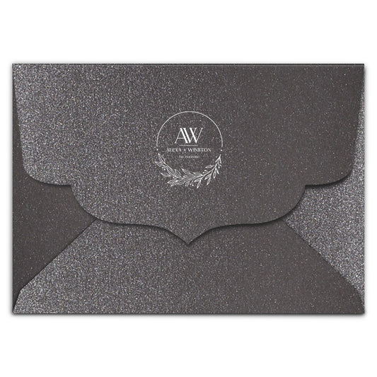 Envelope Printing | White Ink Print | Thick Shimmer Cardstock (B2 - 5.75 x 4.5 in)