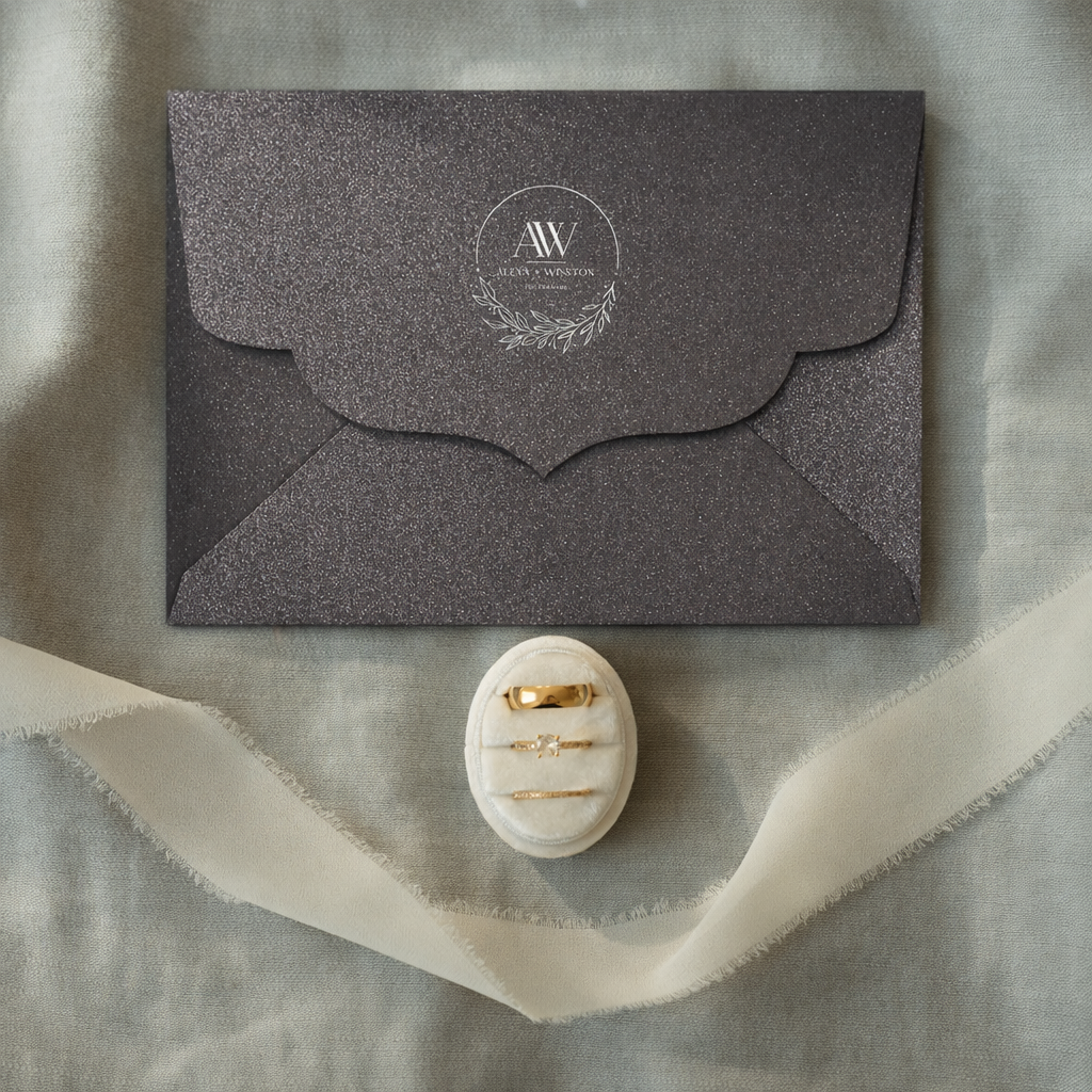 Envelope Printing | White Ink Print | Thick Shimmer Cardstock (B2 - 5.75 x 4.5 in)