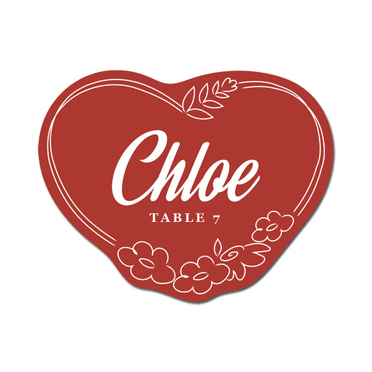 Personalized Wedding Place Cards | Semi-Custom White Ink Print | Signature Design 125