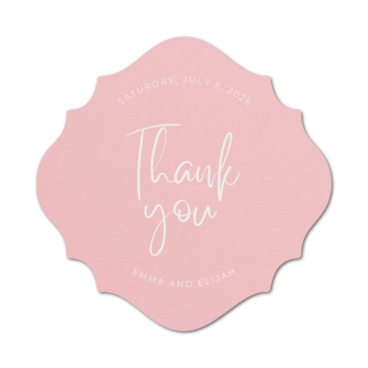 Personalized Wedding Favor Tags | Fully Custom White Ink Print | Signature Shape 27