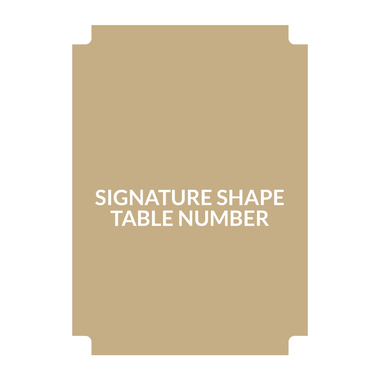 Full Color Print | Signature Shape | Custom Table Number - Shape 28