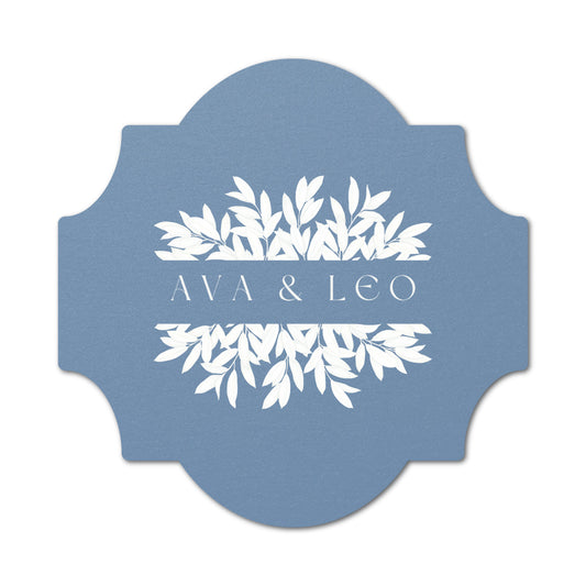 Personalized Wedding Favor Tags | Fully Custom White Ink Print | Signature Shape 28