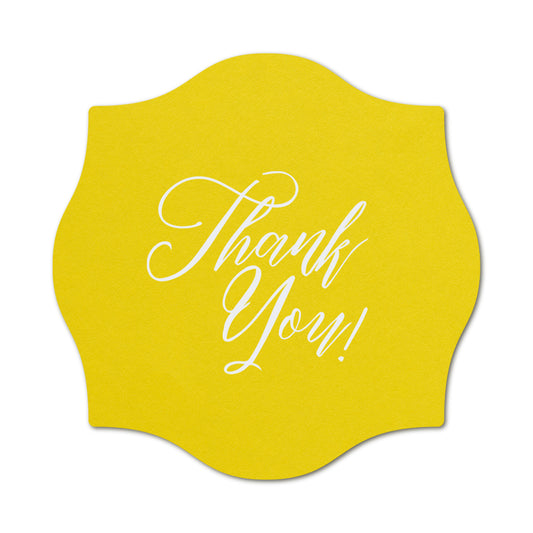 Personalized Wedding Favor Tags | Fully Custom White Ink Print | Signature Shape 29