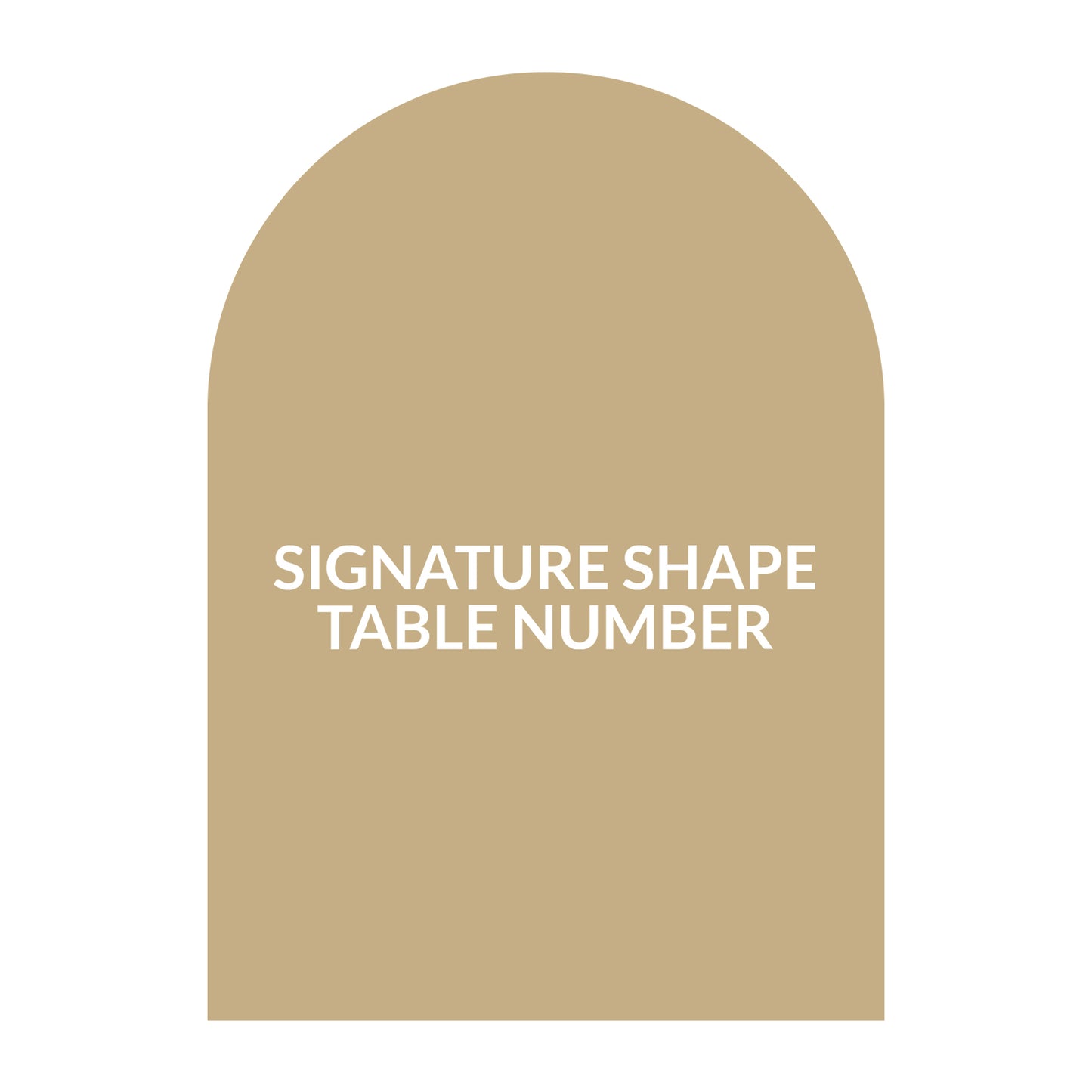 Full Color Print | Signature Shape | Custom Table Number - Arch Shape