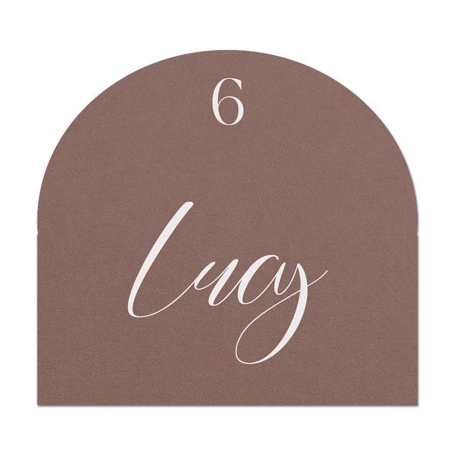 Personalized Wedding Place Cards | Fully Custom White Ink Print | Signature Shape 2