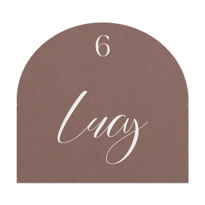 Personalized Wedding Place Cards | Fully Custom White Ink Print | Signature Shape 2