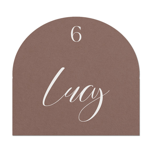 Personalized Wedding Place Cards | Fully Custom White Ink Print | Signature Shape 2