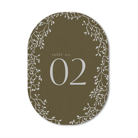 White Ink Print | Signature Design | Semi Custom Table Numbers - Design 3