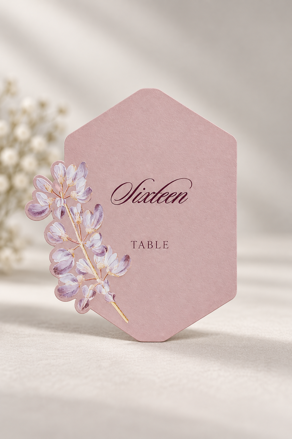 Botanical Wedding Table Number PNG Templates | 3-Piece Print-and-Cut Table Number Set with Separate Number Files - Fatima Collection
