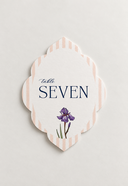 Botanical Wedding Table Number PNG Templates Set of 2 | Floral Print and Cut Table Signs - Keisha Collection
