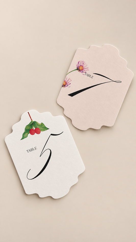 Set of 2 Wedding Table Number PNG Templates | Print Then Cut Table Numbers - Jamaica Collection