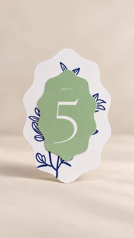 Set of 3 Layered Wedding Table Number PNG Templates | Print Then Cut Botanical Table Numbers - Diana Collection