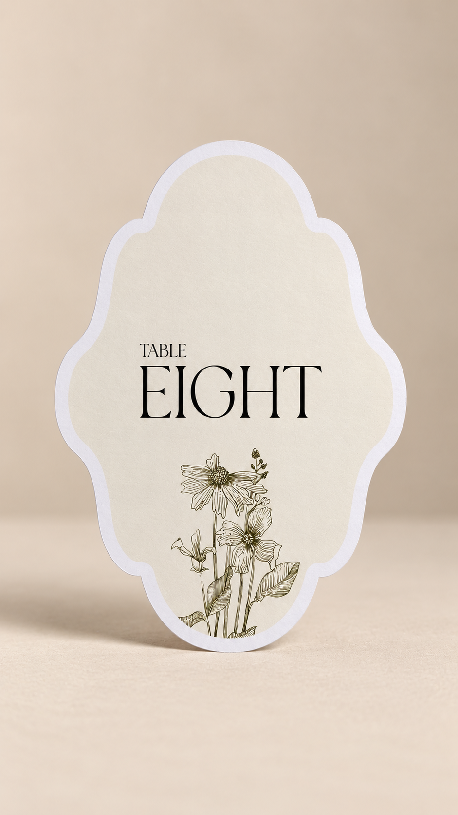 Botanical Wedding Table Number PNG Template | Print-and-Cut Table Numbers - Arabella Collection