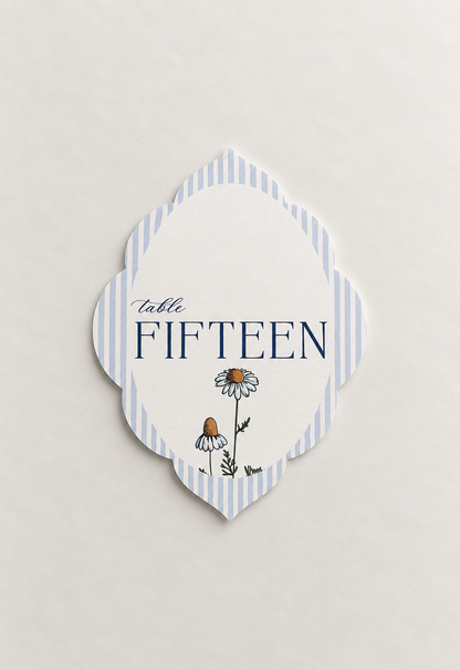 Botanical Wedding Table Number PNG Templates Set of 2 | Floral Print and Cut Table Signs - Keisha Collection