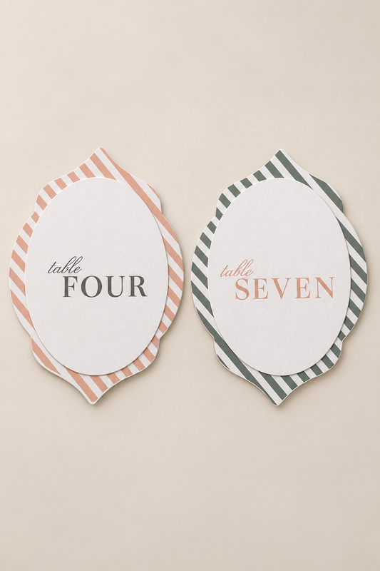 Layered Wedding Table Number PNG Templates | Set of 2 Print and Cut 5x7 Table Numbers - Isabel Collection