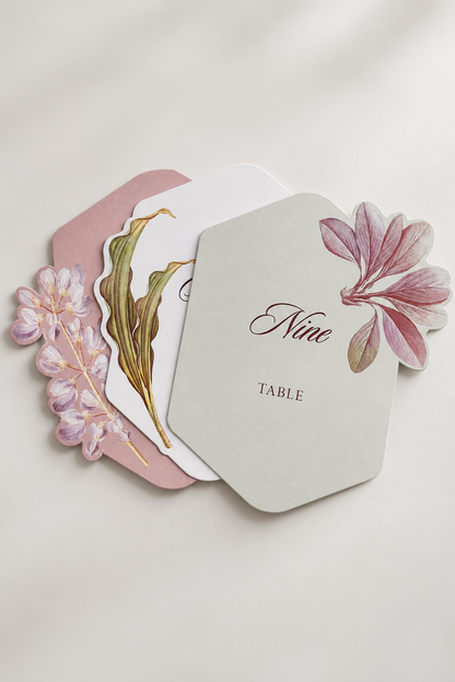 Complete Botanical Wedding Stationery PNG Template Bundle | Print-and-Cut Invitation, Signage, Menu, Place Cards & Wedding Suite - Fatima Collection