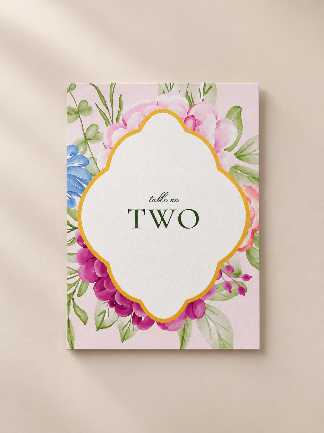 Floral Set of 2 Wedding Table Number PNG Templates | Print and Cut Layered Table Numbers - Chloe Collection
