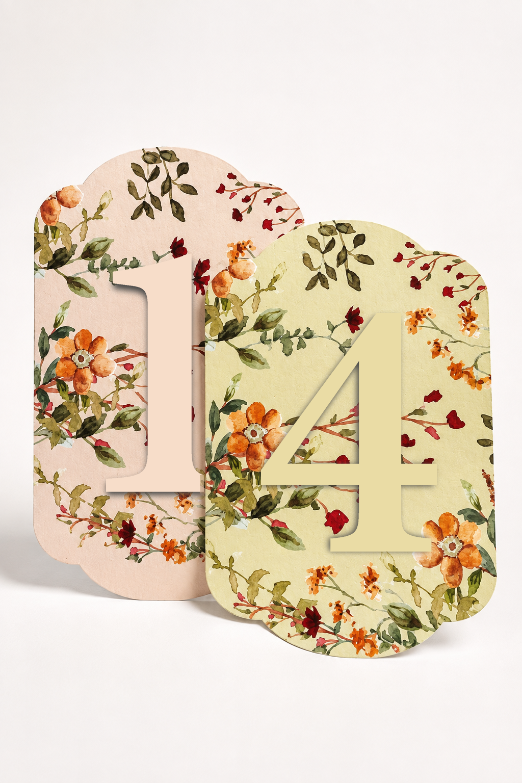 Floral Wedding Table Number PNG Templates | Print Then-and-Cut Table Numbers - Blythe Collection
