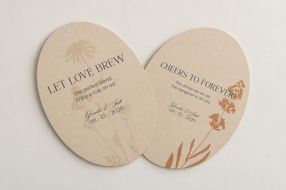 Botanical Oval Wedding Table Sign PNG Templates Set of 2 | Print and Cut Wedding Signage - Keisha Collection