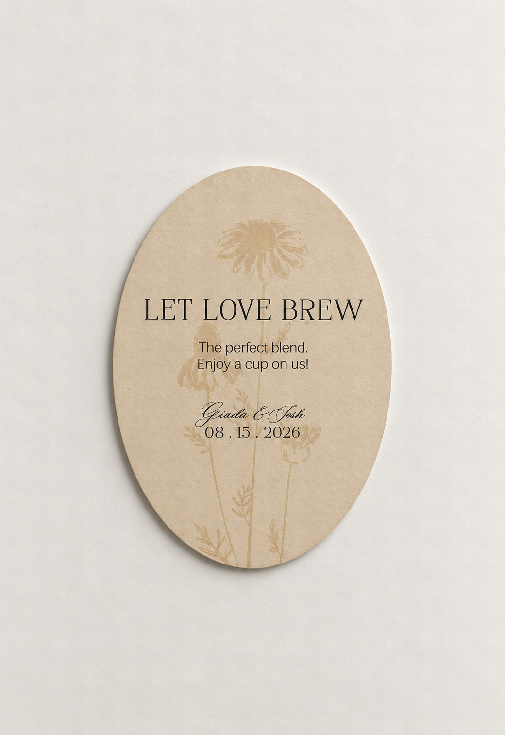 Botanical Oval Wedding Table Sign PNG Templates Set of 2 | Print and Cut Wedding Signage - Keisha Collection