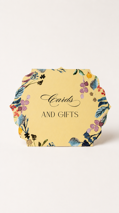 Watercolor Floral Wedding Sign Templates | 2-Piece Print-and-Cut PNG | DIY Table Signage Set - Cassandra Collection