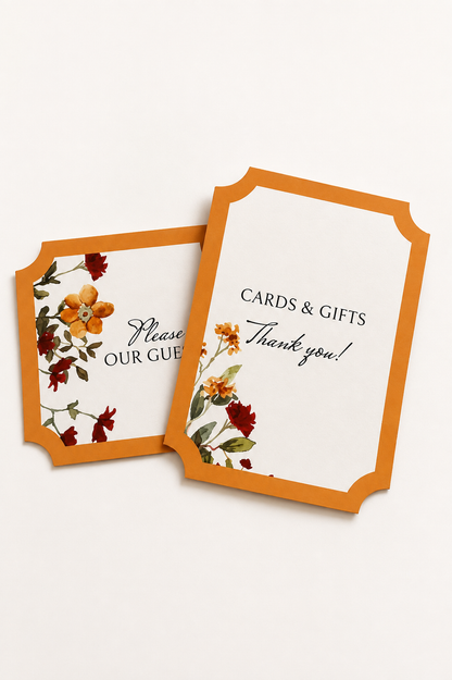 Wedding Table Sign PNG Templates | 2 Piece Print-and-Cut Wedding Signage Set - Blythe Collection
