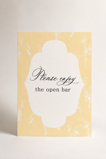 2-Piece Wedding Table Sign Template | Print-and-Cut PNG for Wedding Reception Signage - Catherine Collection