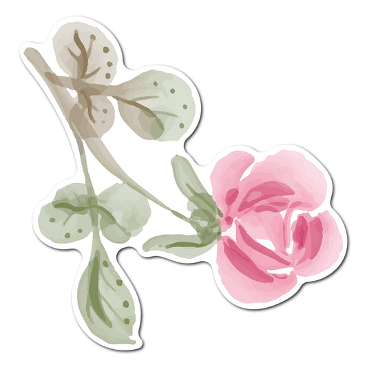 Free Watercolor Floral Place Card Accent PNG | Print-and-Cut Wedding Template - Design 4