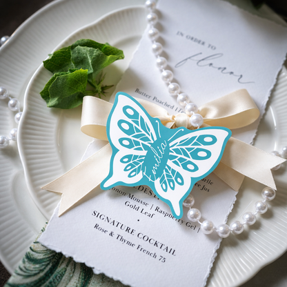 Personalized Wedding Place Cards | Semi-Custom White Ink Print | Signature Design 104