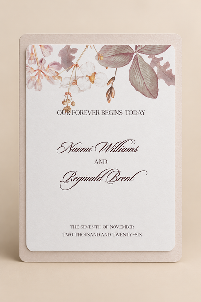 Layered Wedding Signage PNG Templates | Set of 2 Print-and-Cut Botanical Wedding Signs - Fatima Collection
