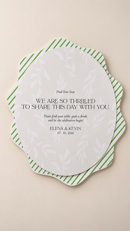 Set of 2 Layered Wedding Sign PNG Templates | Print Then Cut Botanical Reception Signage - Diana Collection