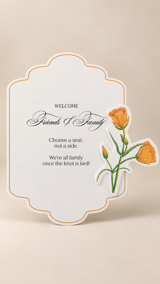 2 Piece Layered Wedding Signage PNG Templates | Floral Print Then Cut Wedding Sign Set - Jamaica Collection