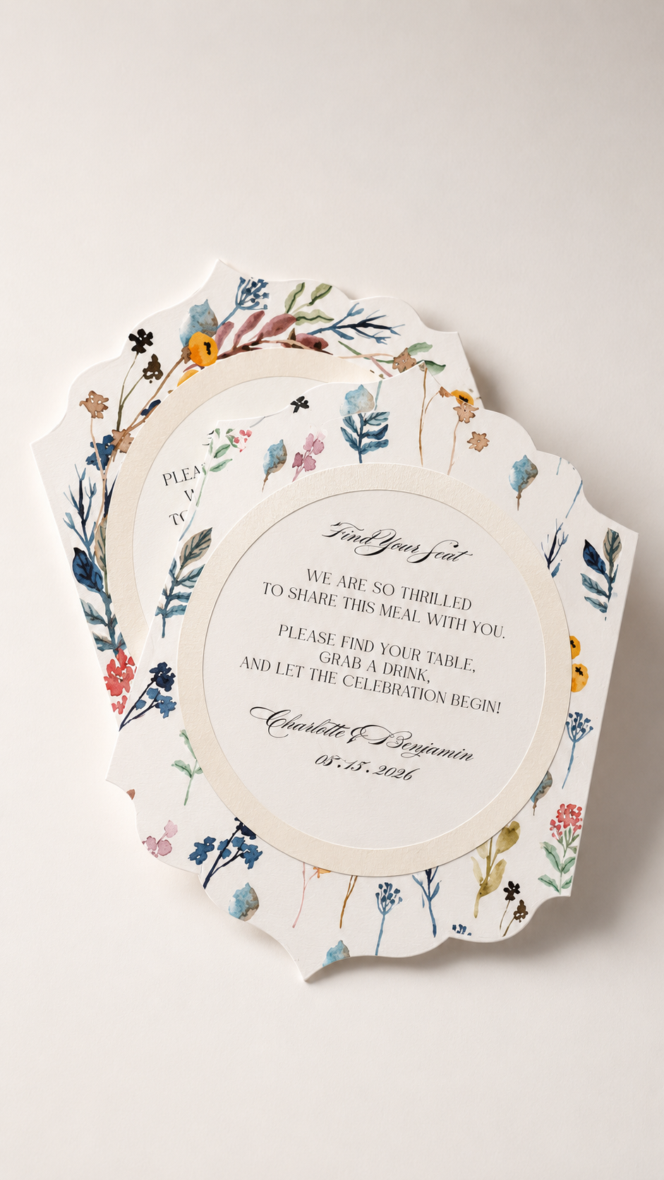 Watercolor Floral Wedding Stationery Bundle | Print-and-Cut PNG Templates | Complete DIY Wedding Suite - Cassandra Collection