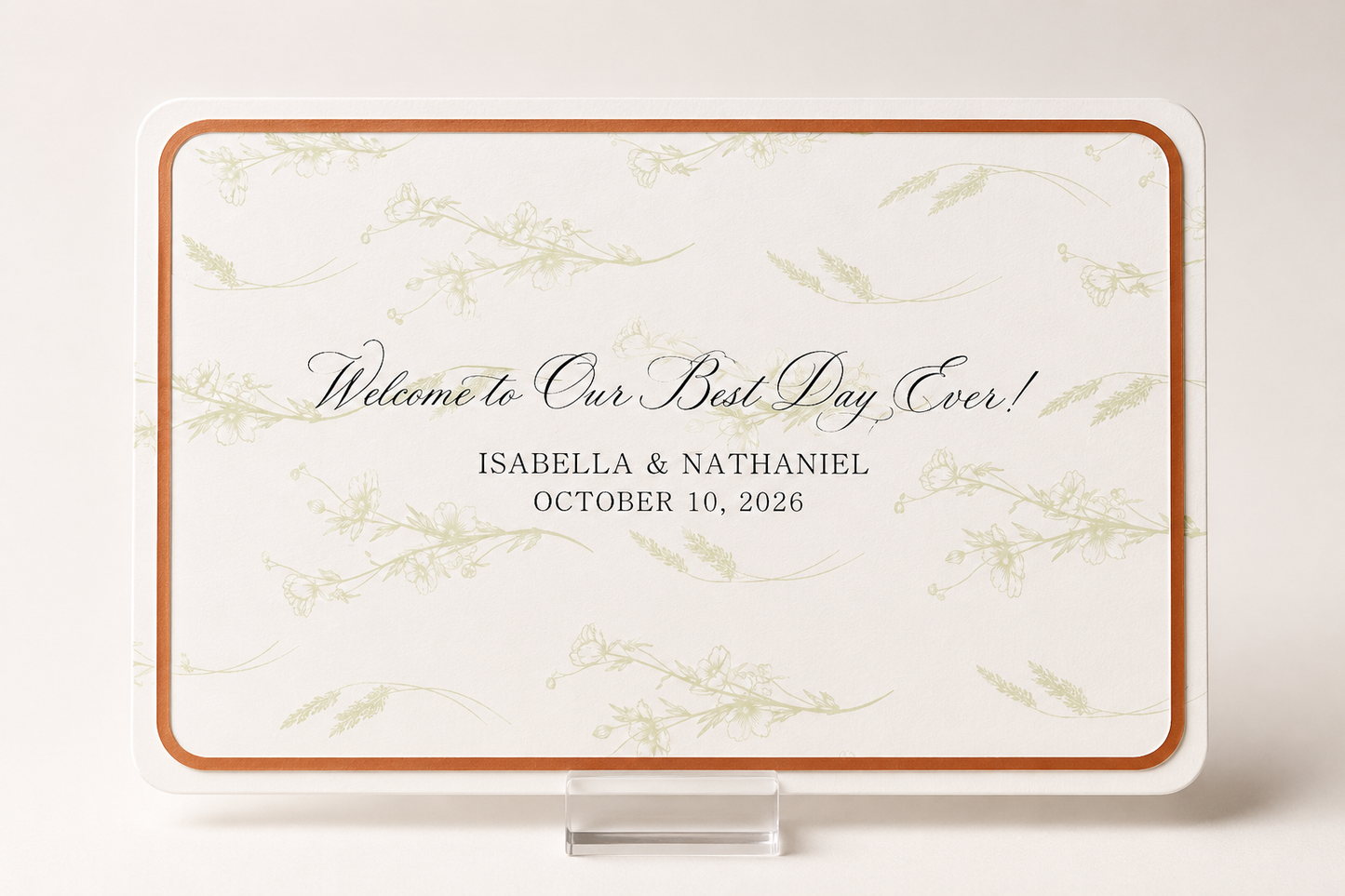 Garden Floral Wedding Signage Template Set | 2 Wedding Signs + Layered Borders | Print-and-Cut PNG - Catherine Collection