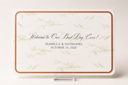 Garden Floral Wedding Signage Template Set | 2 Wedding Signs + Layered Borders | Print-and-Cut PNG - Catherine Collection