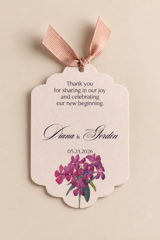 Floral Wedding Favor Tag PNG Template | Print Then Cut Gift Tag - Jamaica Collection
