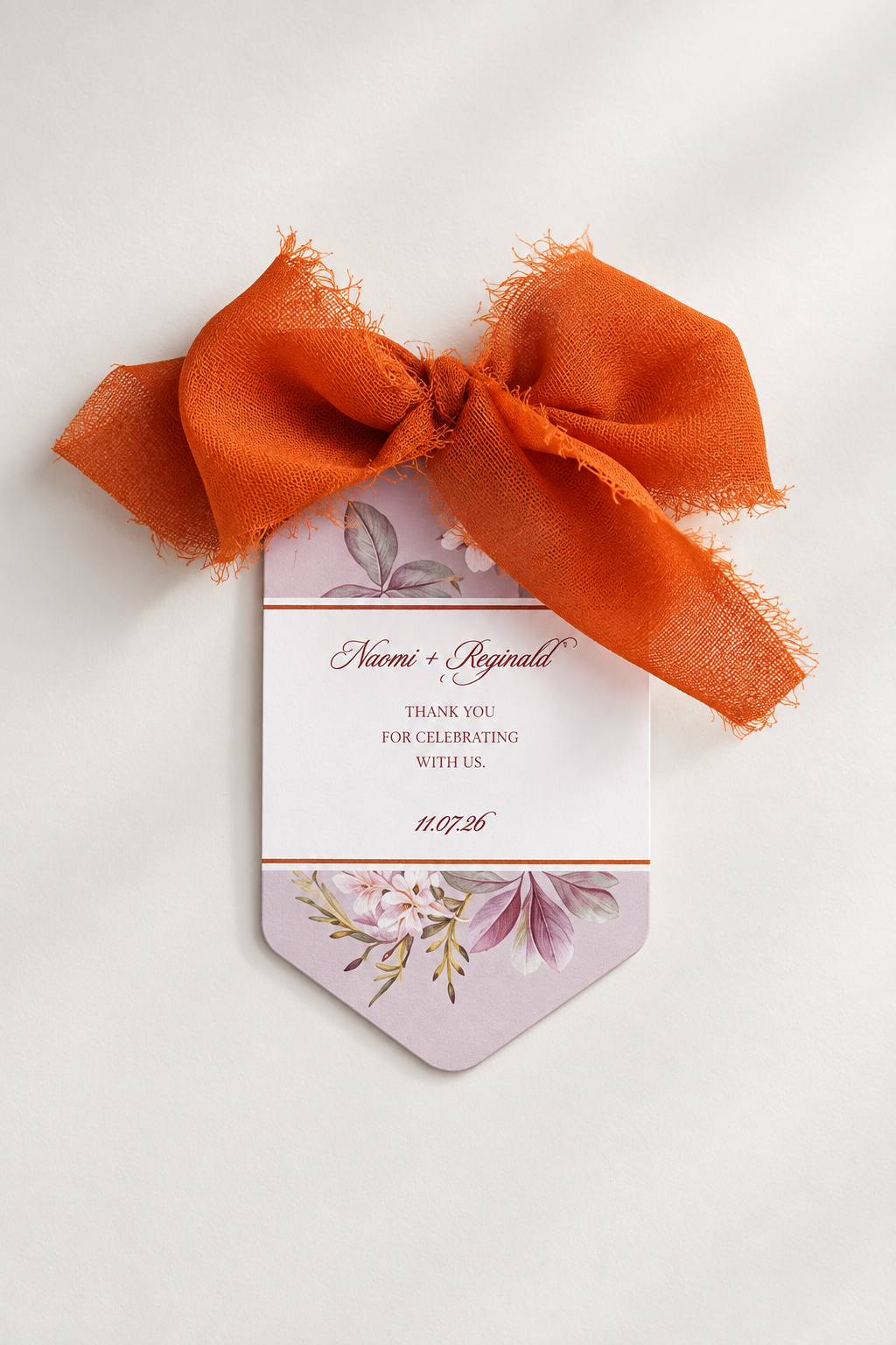 Botanical Wedding Favor Tag PNG Template | Print-and-Cut Thank You Tag | DIY Wedding Favor Template - Fatima Collection
