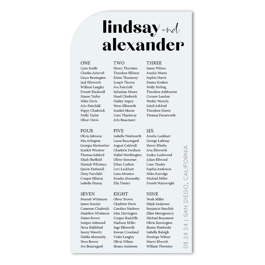 Stand-Alone Vintage Half Arch L to XL Wedding Seating Chart