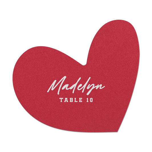 Personalized Wedding Place Cards | Fully Custom White Ink Print | Signature Shape 6