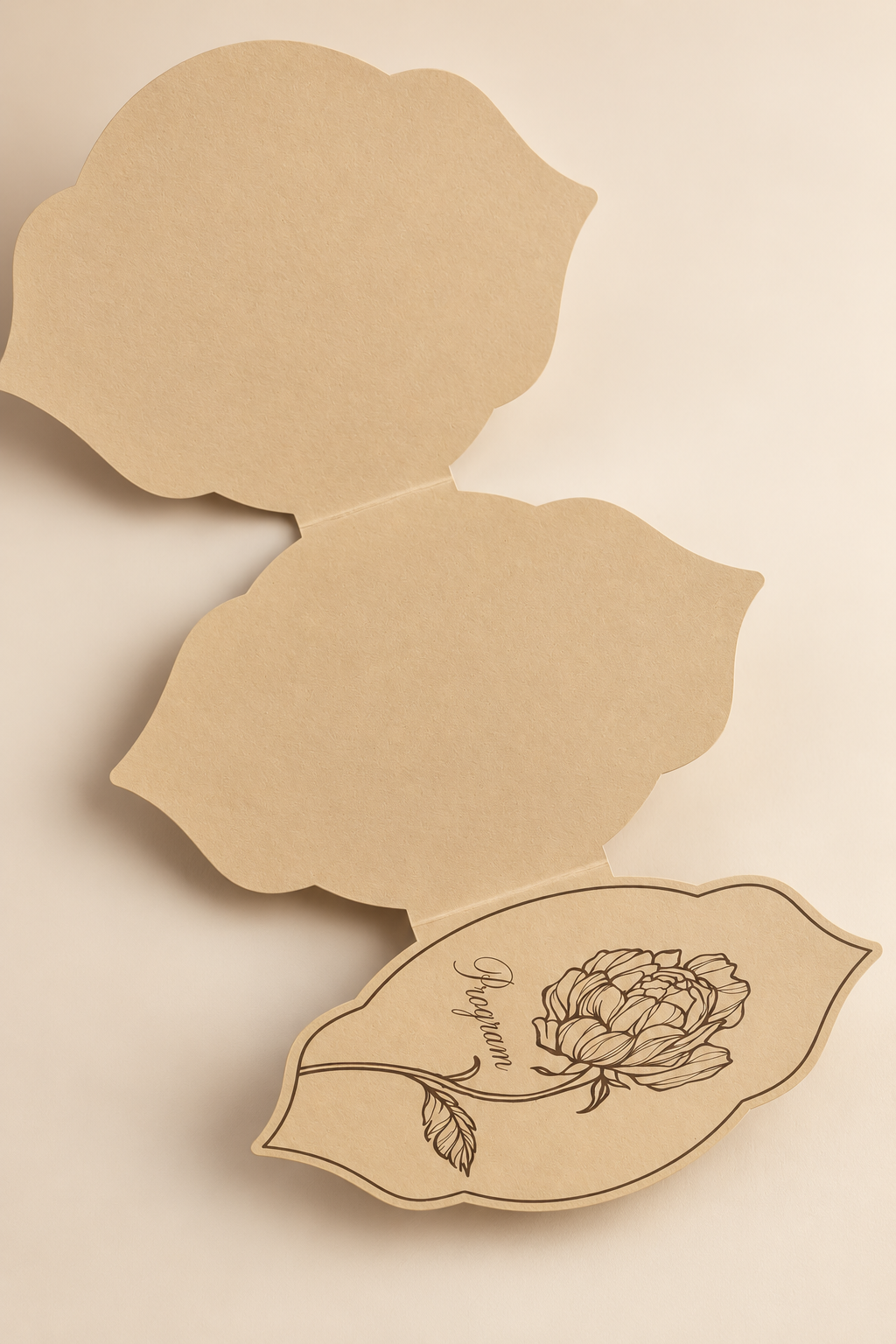 Botanical Tri-Fold Wedding Program PNG Template | 15x7 Print and Cut Ceremony Program - Isabel Collection