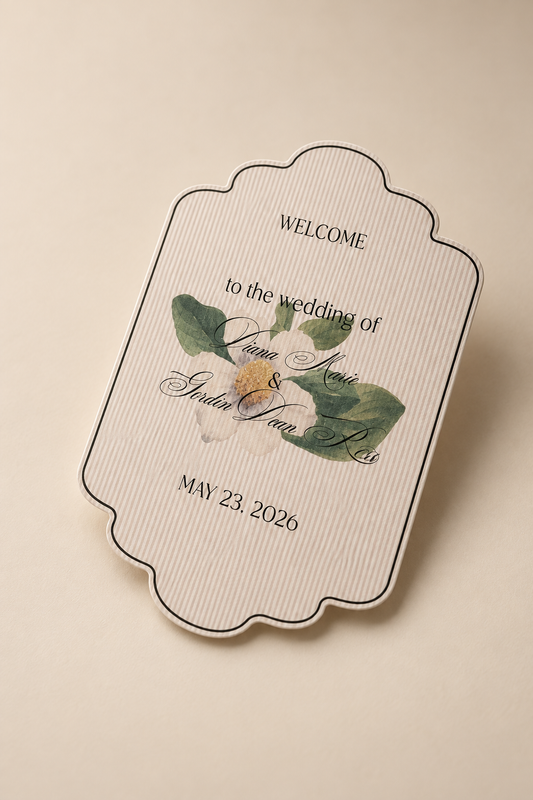 Bi-Fold Wedding Program PNG Template | Folded Print Then Cut Ceremony Program - Jamaica Collection