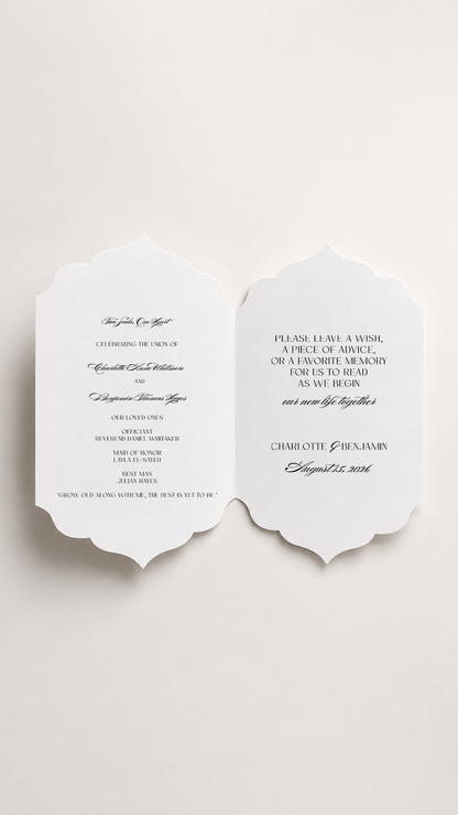Watercolor Floral Tri-Fold Wedding Program Template | Print-and-Cut PNG | DIY Ceremony Program - Cassandra Collection