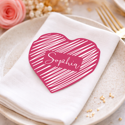 Personalized Wedding Place Cards | Semi-Custom White Ink Print | Signature Design 107