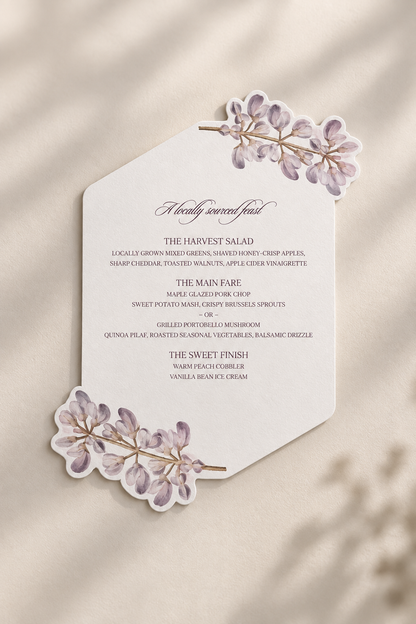 Complete Botanical Wedding Stationery PNG Template Bundle | Print-and-Cut Invitation, Signage, Menu, Place Cards & Wedding Suite - Fatima Collection