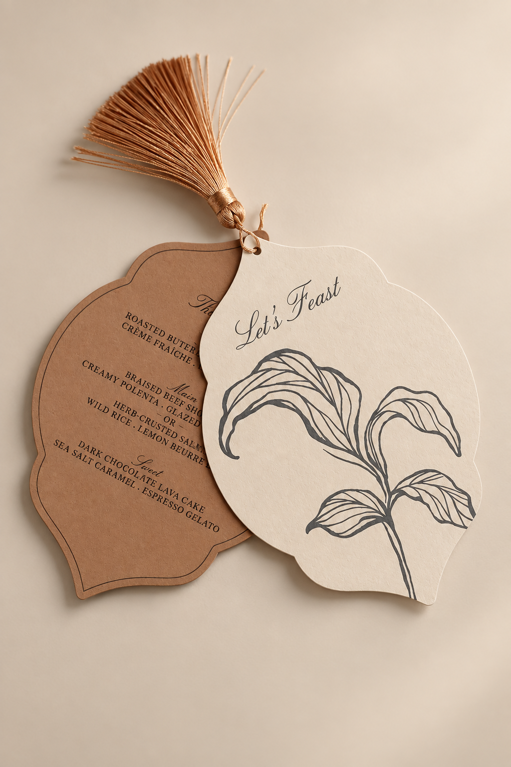 Layered Botanical Wedding Menu PNG Template | 5x7 Print and Cut Shaped Menu Cards - Isabel Collection