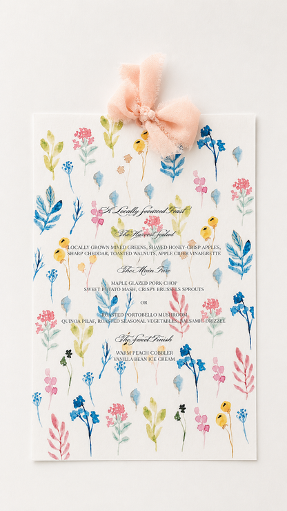Watercolor Floral Wedding Stationery Bundle | Print-and-Cut PNG Templates | Complete DIY Wedding Suite - Cassandra Collection