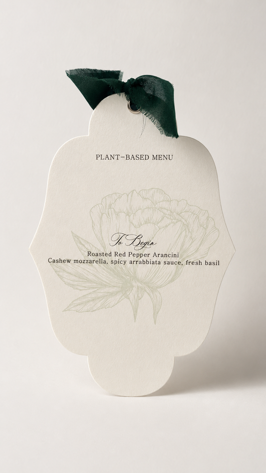 Multi-Layer Floral Wedding Menu Template | 3-Piece Print-and-Cut PNG Menu Cards - Catherine Collection