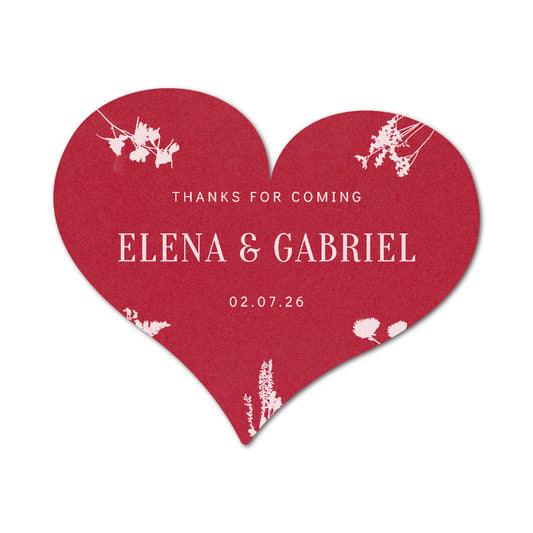 Personalized Wedding Favor Tags | Fully Custom White Ink Print | Signature Shape 89