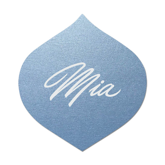 Personalized Wedding Place Cards | Fully Custom White Ink Print | Signature Shape 8