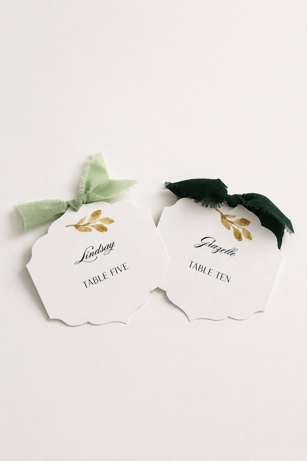 Watercolor Botanical Wedding Place Card Template | Print-and-Cut PNG | DIY Escort Card - Cassandra Collection